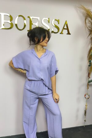 Lila wide leg & blouse cotton
