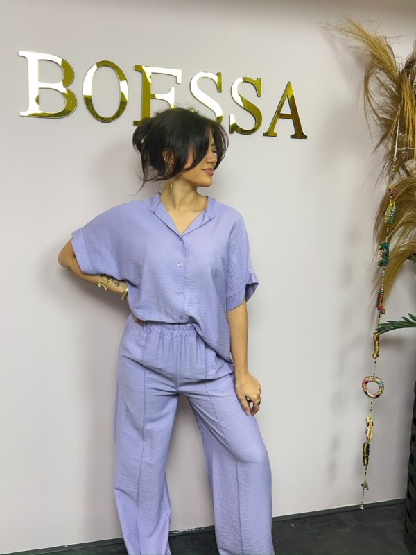 Lila wide leg & blouse cotton