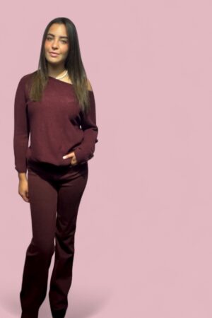 Queen od Hearts wide leg jeans Burgundy tall