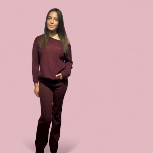 Queen od Hearts wide leg jeans Burgundy tall